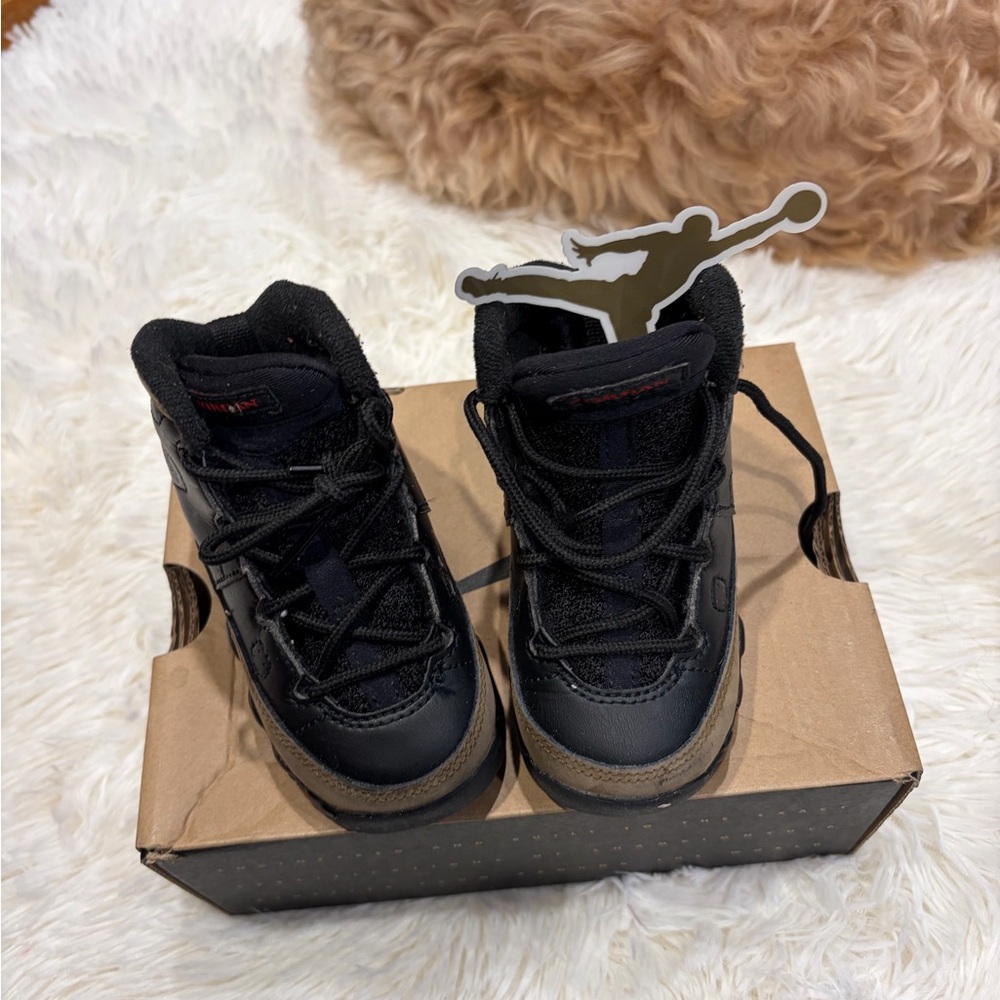 Jordan Kids Black and Brown High-Top Sneakers